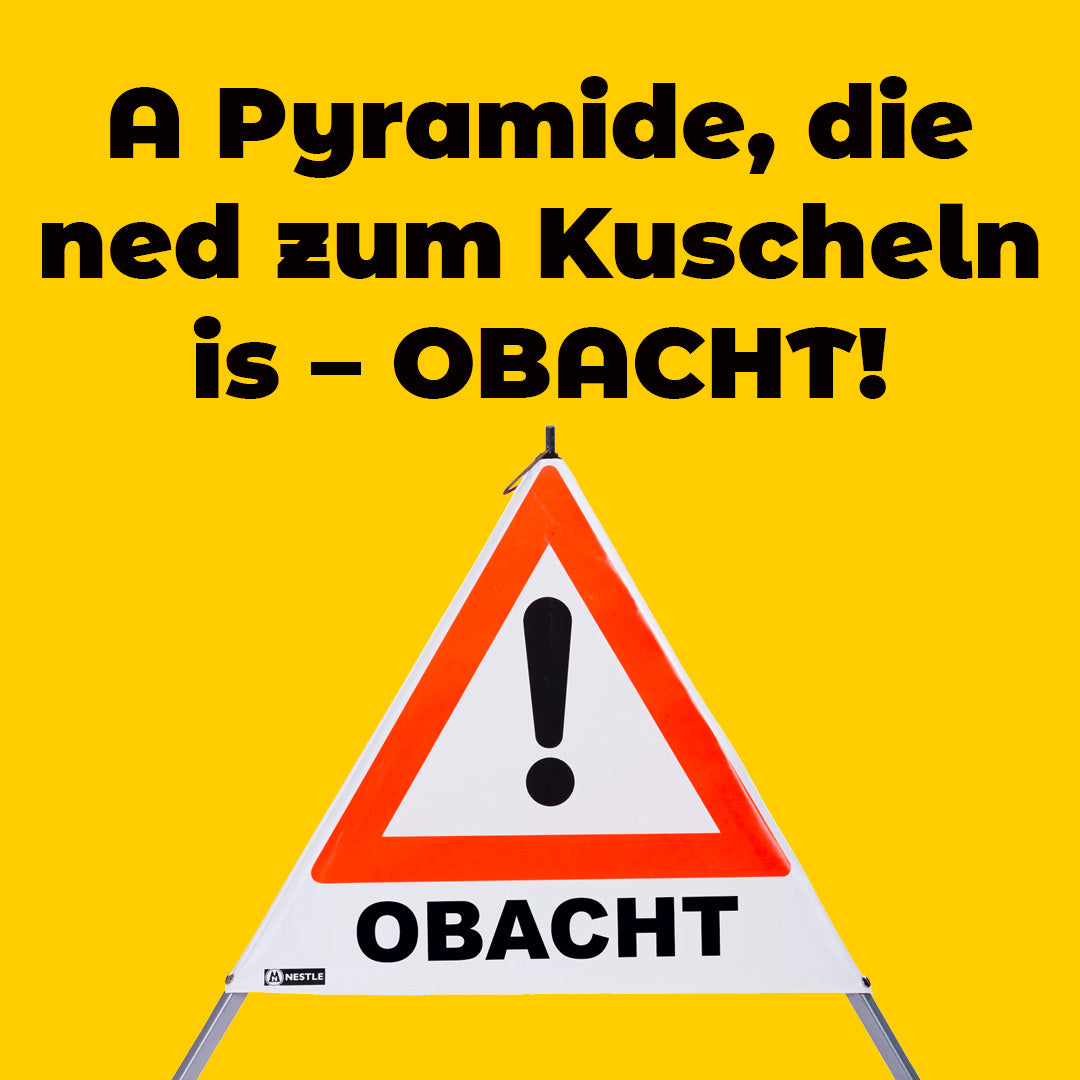 NESTLE Warnpyramide 70 cm, Bayern-Edition, tagesleuchtend weiß, mit Mittelfuß NESTLE Warnpyramide 70 cm, Bayern-Edition, tagesleuchtend weiß, mit Mittelfuß